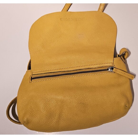 Sticks And Stones Pebbled Yellow Leather Crossbody Purse Rio In Sunflower - Picture 8 of 16